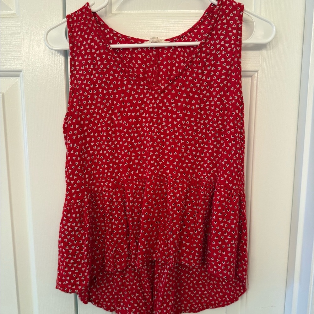 Chic Red Patterned Women's Tank Top